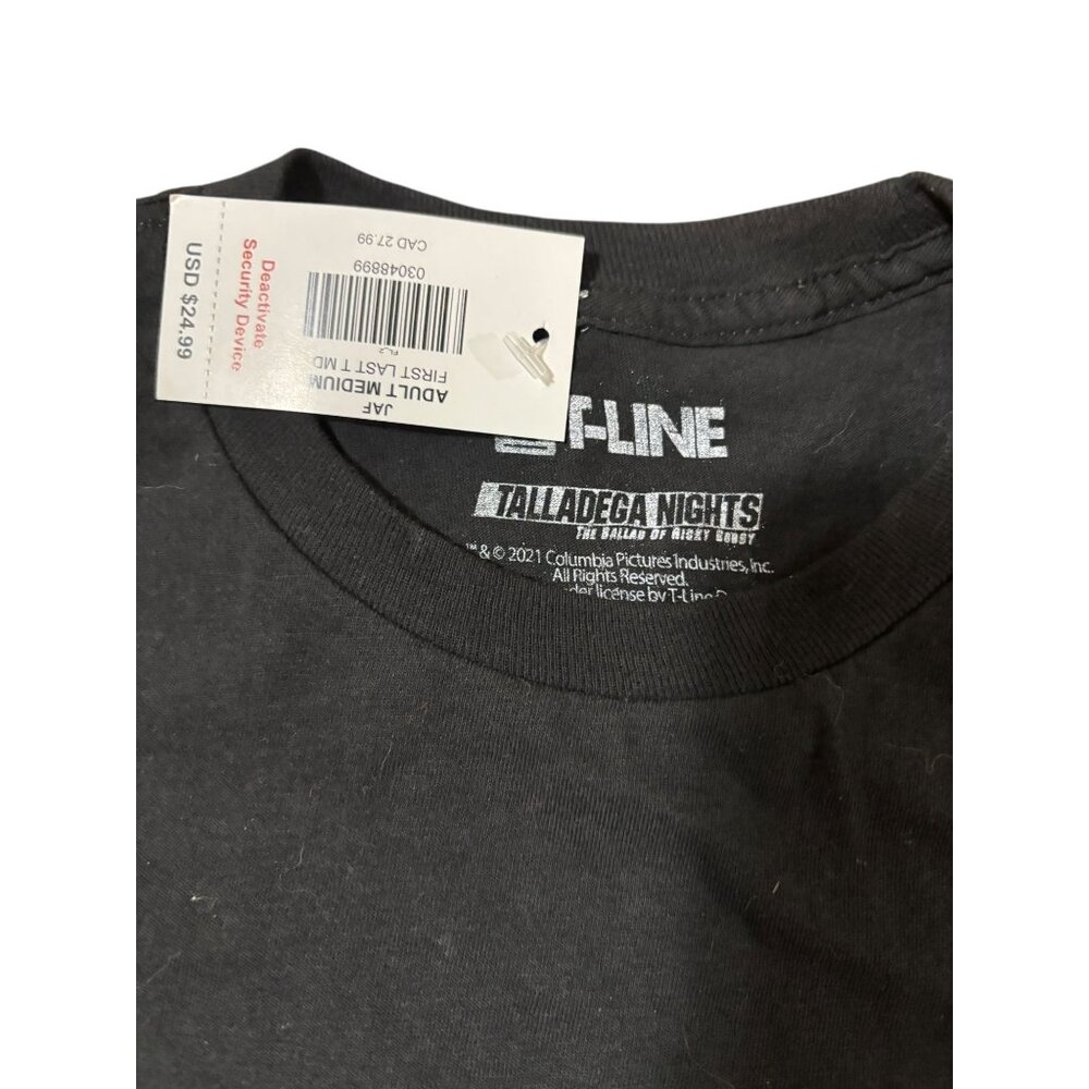 NWT Medium Black Talledega Nights T-Shirt - Picture 2 of 3